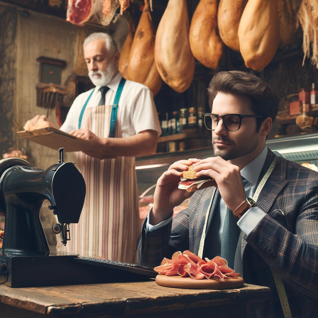 Panino Sartoriale con crudo e mozzarella 
